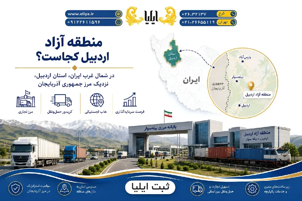 منطقه آزاد اردبیل روی نقشه