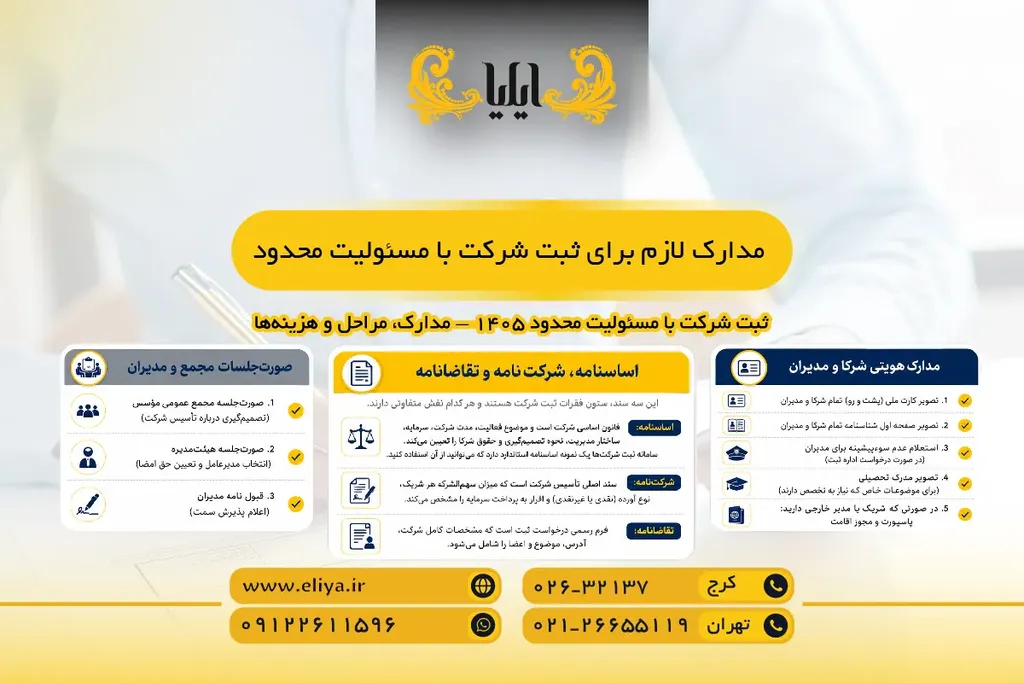 مدارک لازم برای ثبت شرکت با مسئولیت محدود